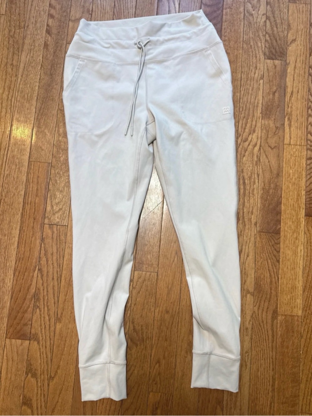 Avalanche Off-White/Taupe Women's Drawstring Jogger Leggings